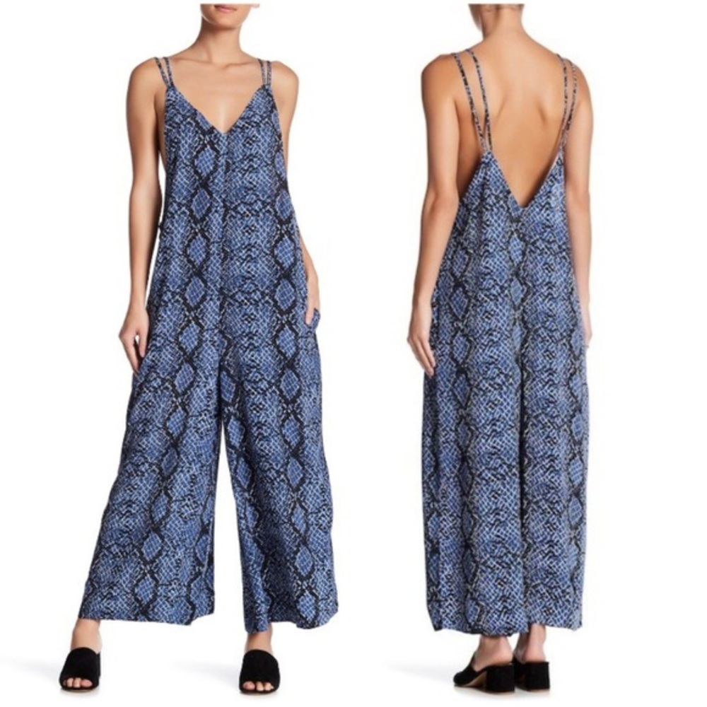 Free People Snake Print Jumpsuit (Large)